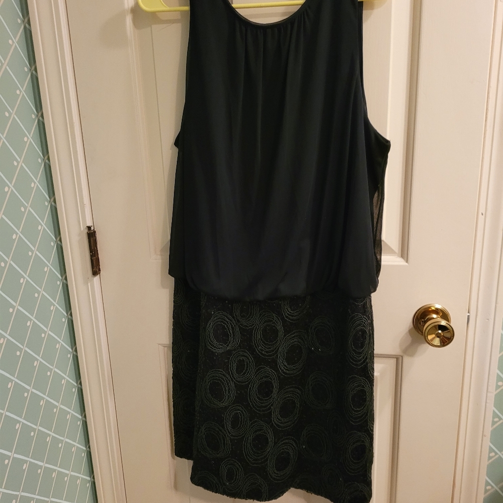 NWOT Perceptions Mini Cocktail Dress w/ shimmer sequined attached fitted skirt